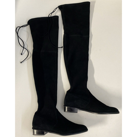 Stuart Weitzman Lowland Stretch Suede Over The Knee Boots Round Toe Size 9.5 M - Picture 3 of 7